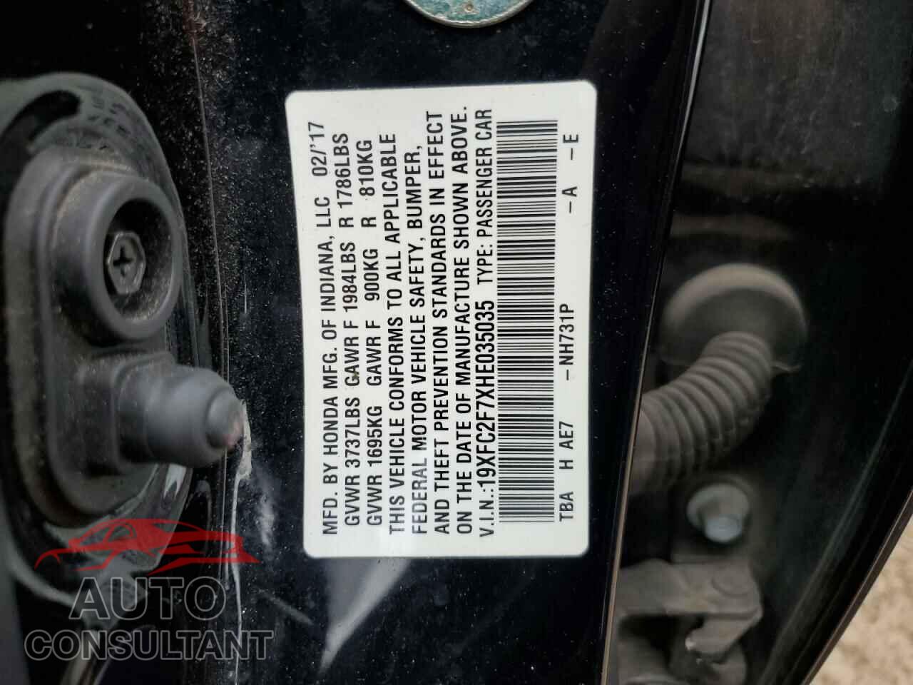 HONDA CIVIC 2017 - 19XFC2F7XHE035035