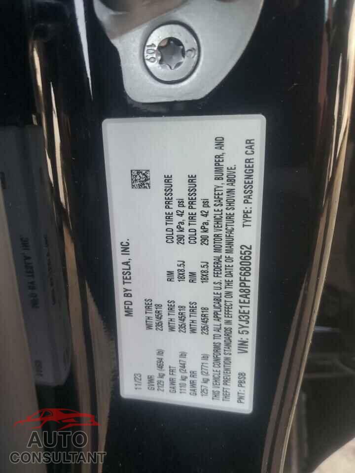 TESLA MODEL 3 2023 - 5YJ3E1EA8PF680652