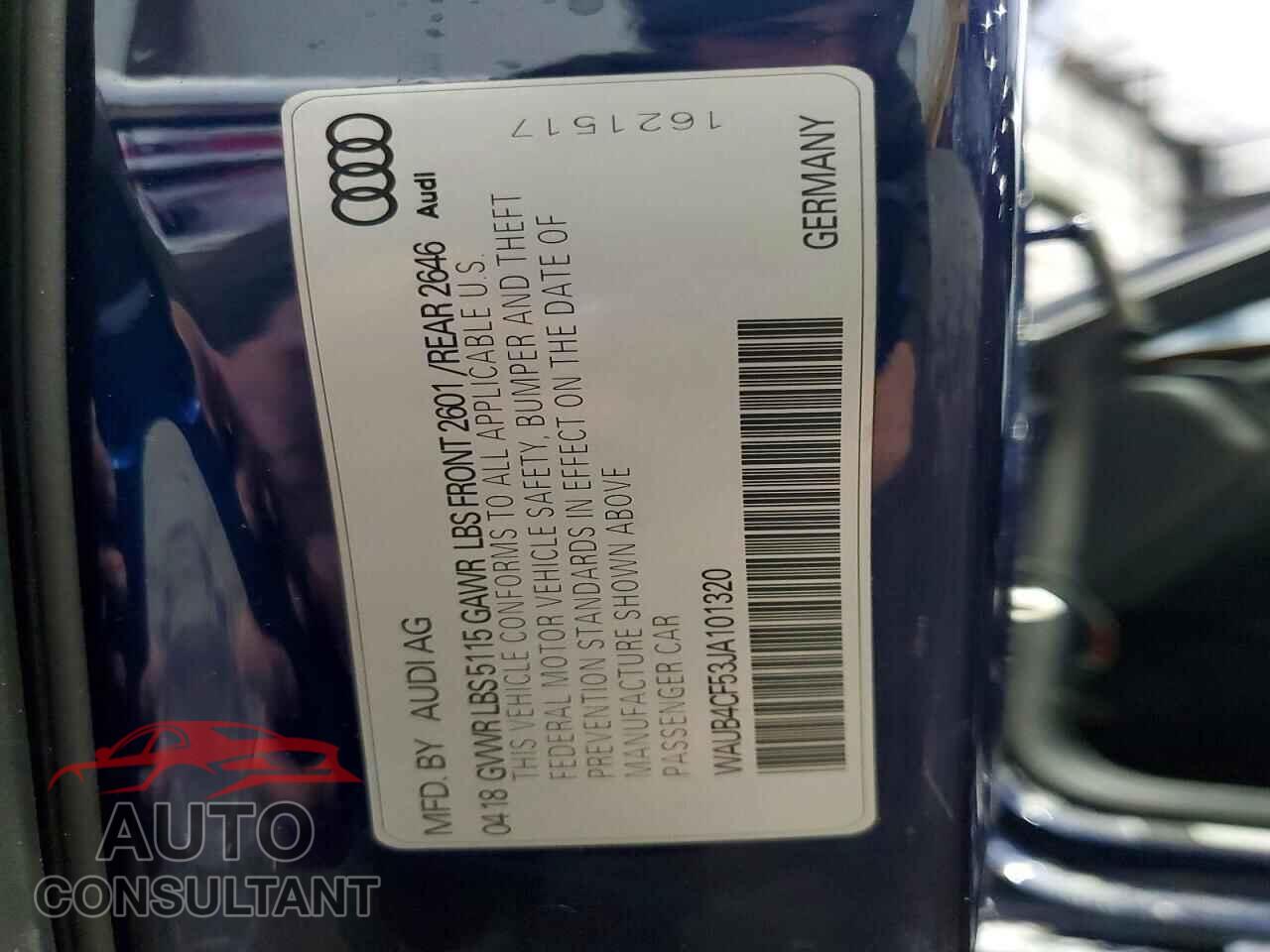 AUDI S5/RS5 2018 - WAUB4CF53JA101320