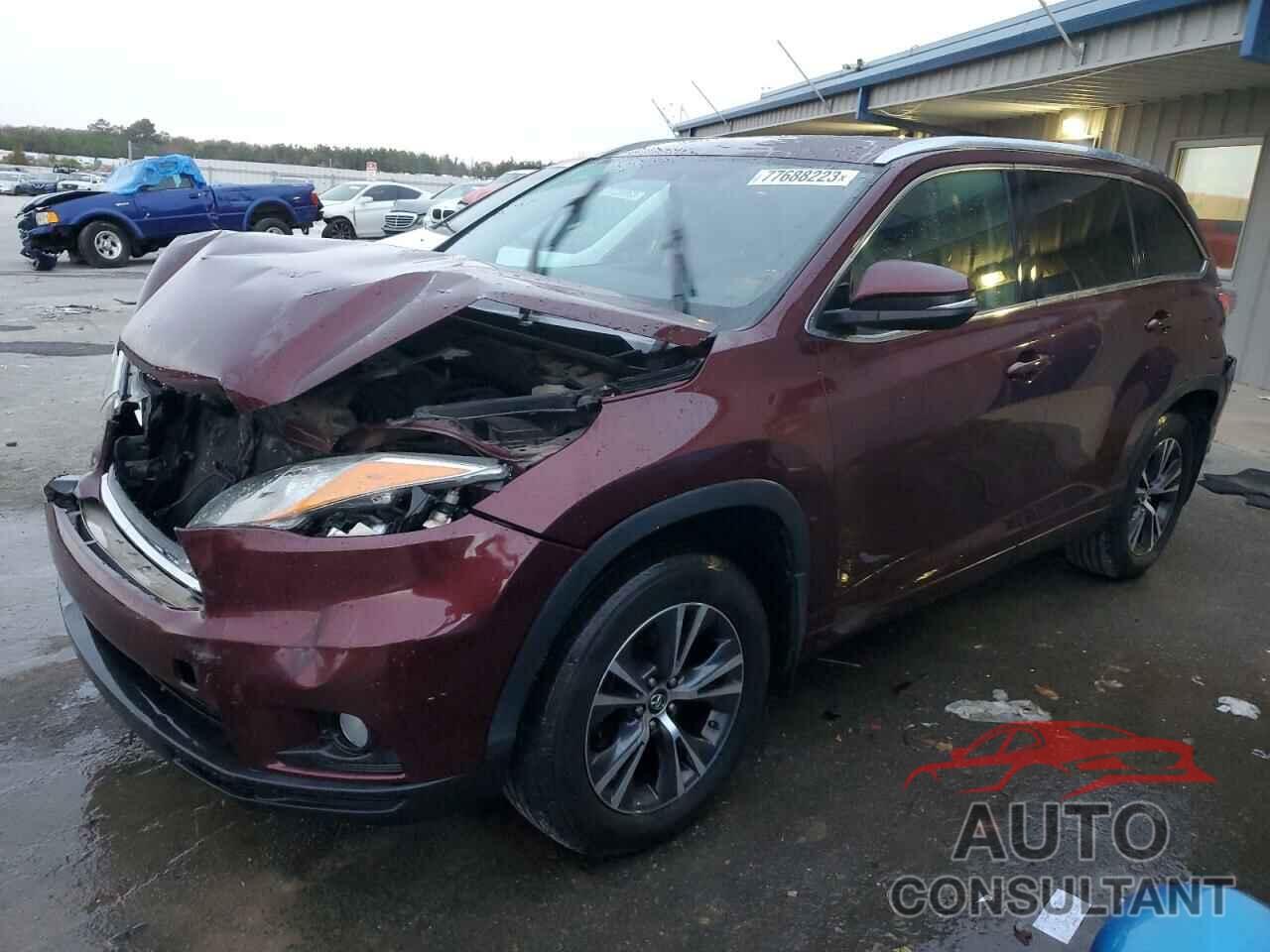 TOYOTA HIGHLANDER 2016 - 5TDJKRFH9GS295994