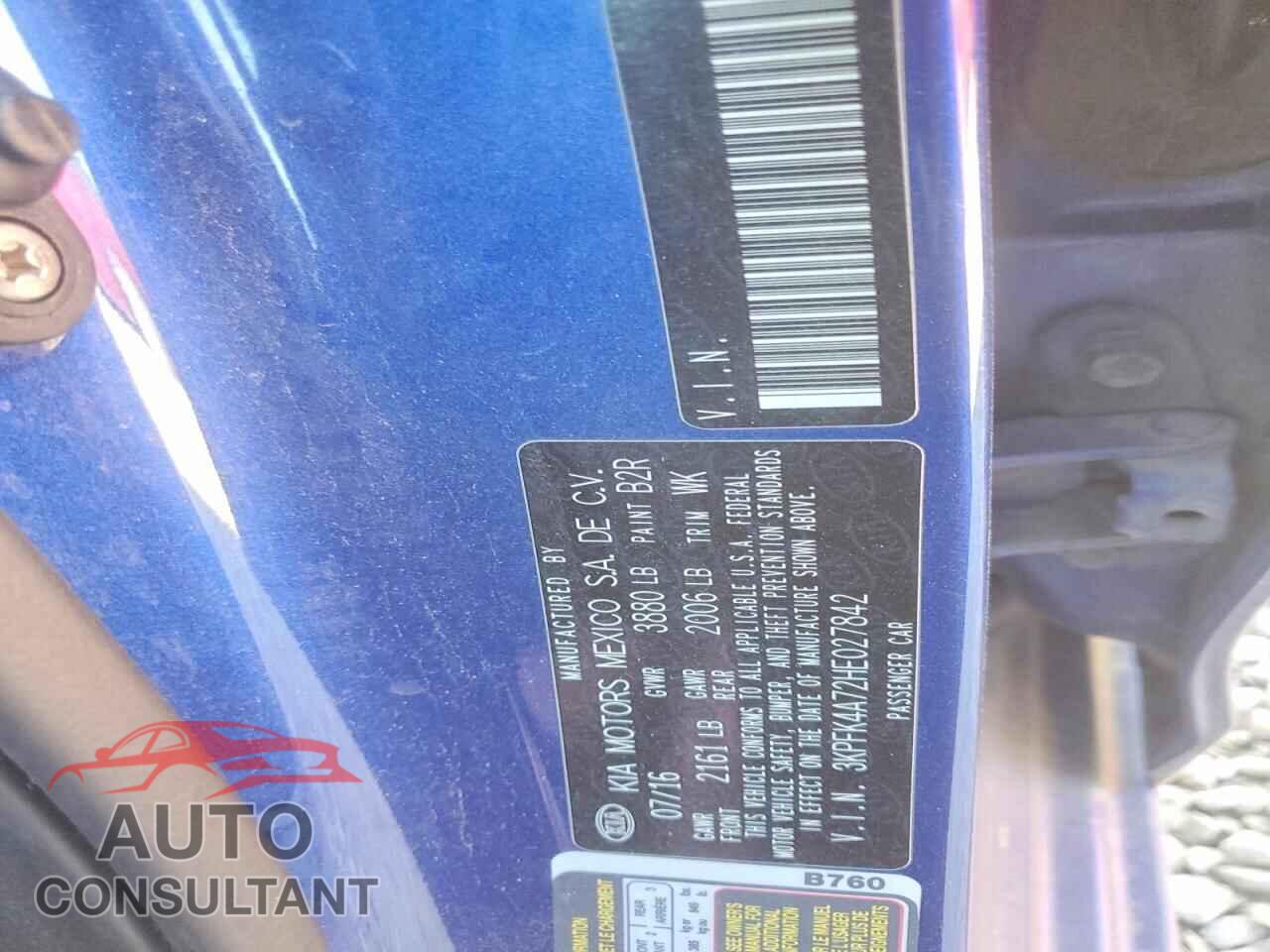 KIA FORTE 2017 - 3KPFK4A72HE027842