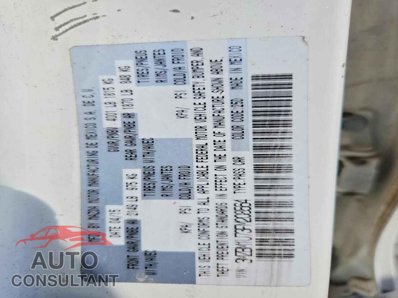 MAZDA 3 2015 - 3MZBM1U73FM208564