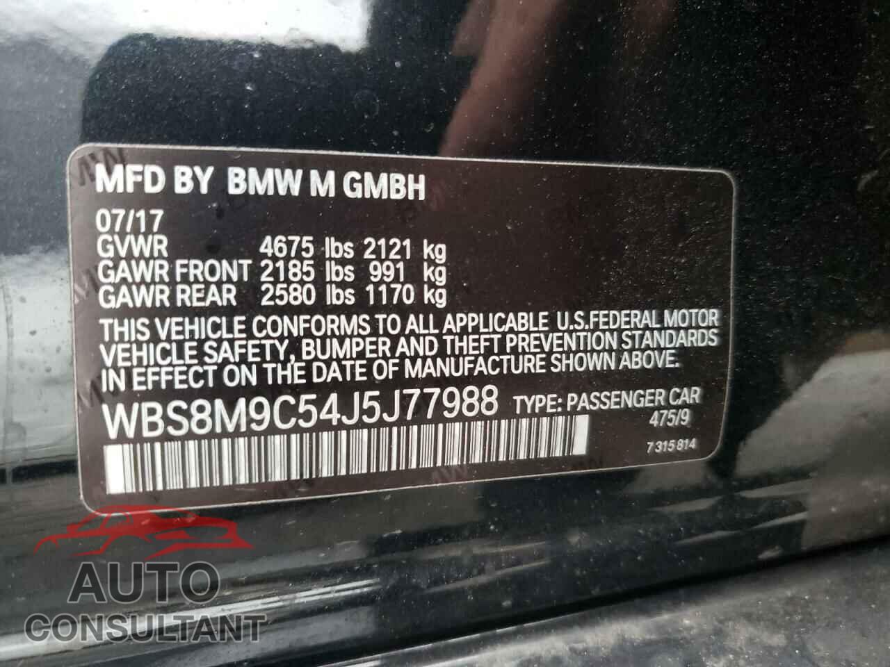 BMW M3 2018 - WBS8M9C54J5J77988