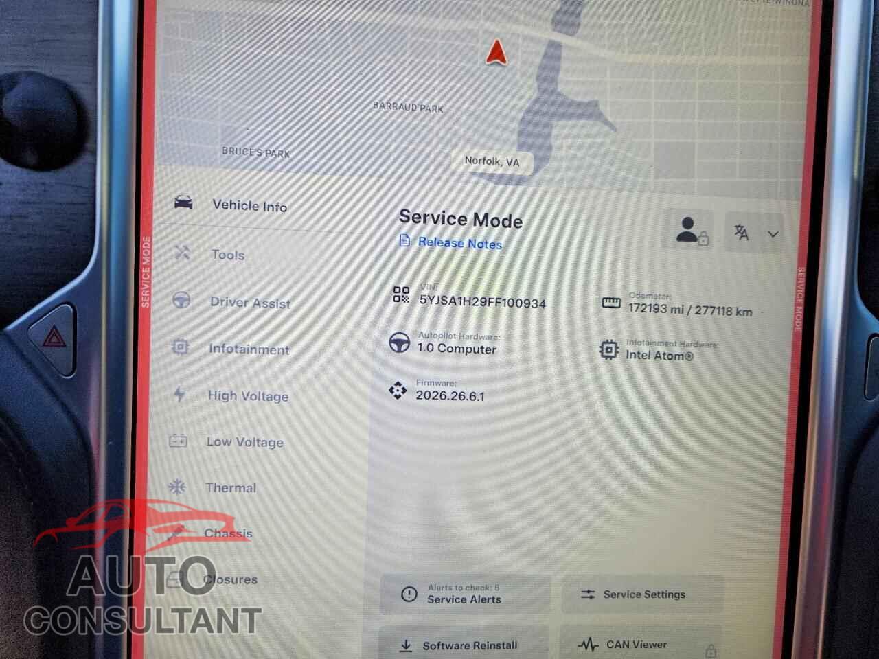 TESLA MODEL S 2015 - 5YJSA1H29FF100934