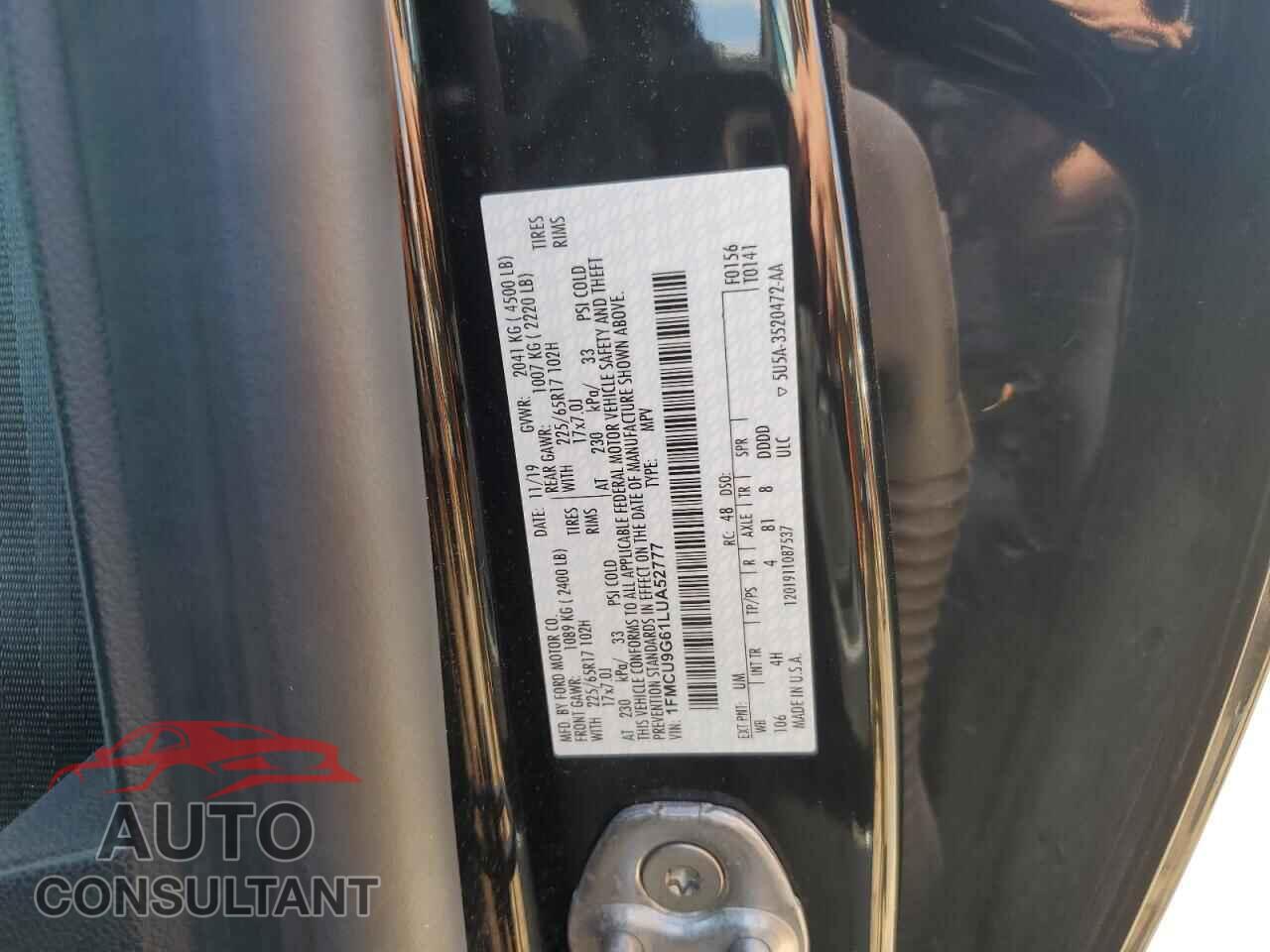 FORD ESCAPE 2020 - 1FMCU9G61LUA52777