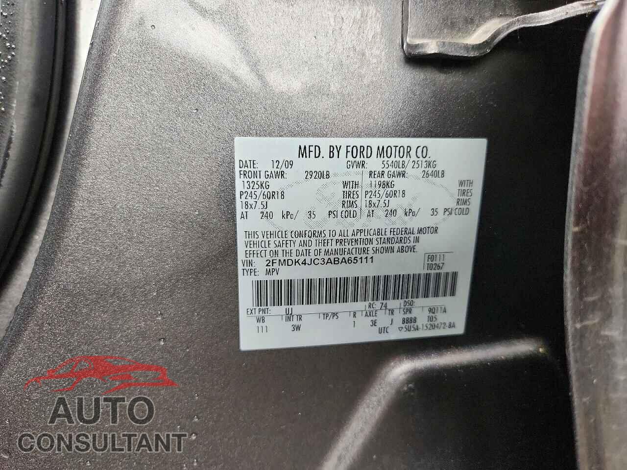 FORD EDGE 2010 - 2FMDK4JC3ABA65111
