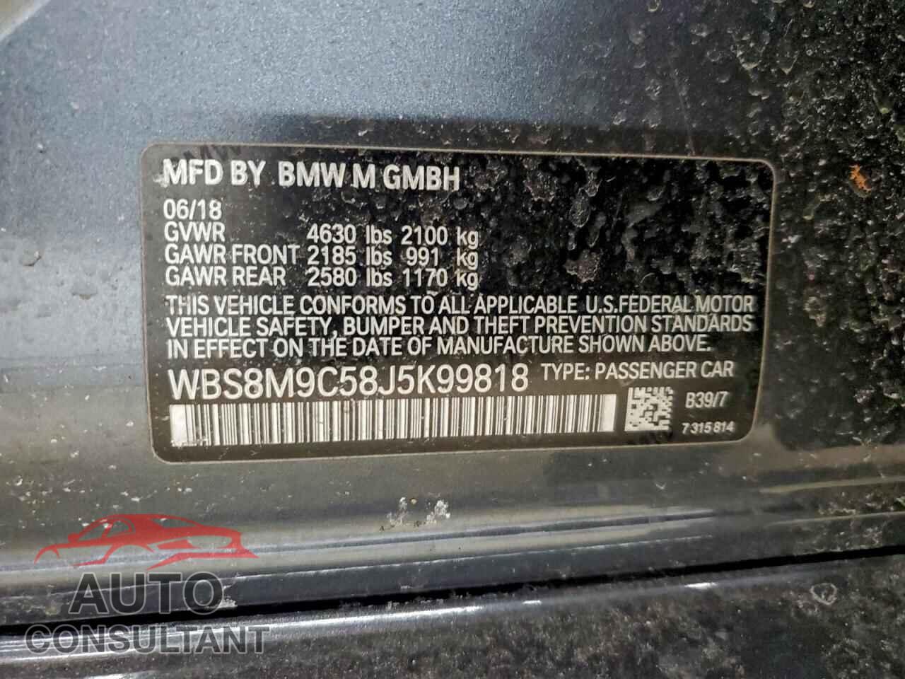 BMW M3 2018 - WBS8M9C58J5K99818