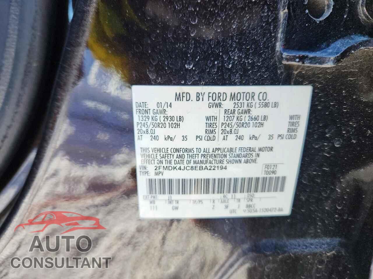 FORD EDGE 2014 - 2FMDK4JC8EBA22194