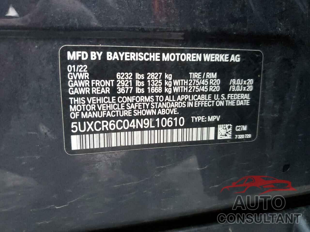 BMW X5 2022 - 5UXCR6C04N9L10610