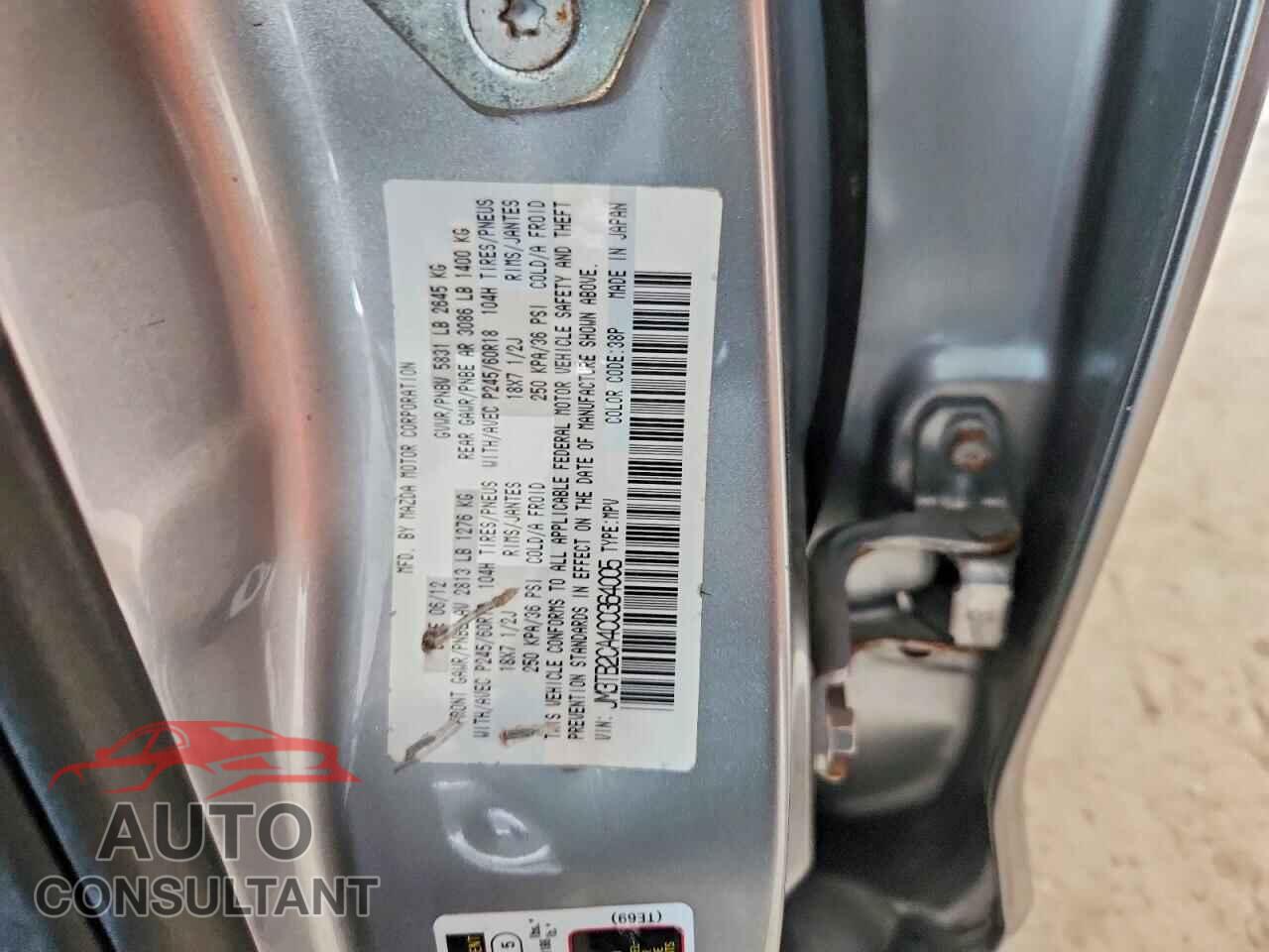 MAZDA CX-9 2012 - JM3TB2CA4C0364005