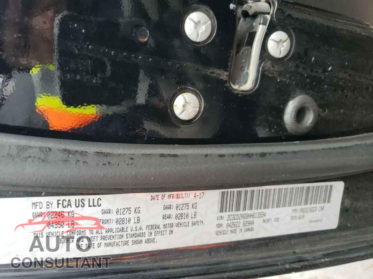 DODGE CHALLENGER 2017 - 2C3CDZAG9HH613554
