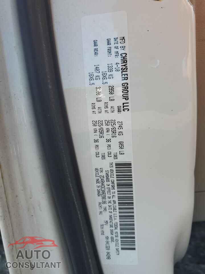 DODGE CARAVAN 2010 - 2D4RN4DE3AR298186