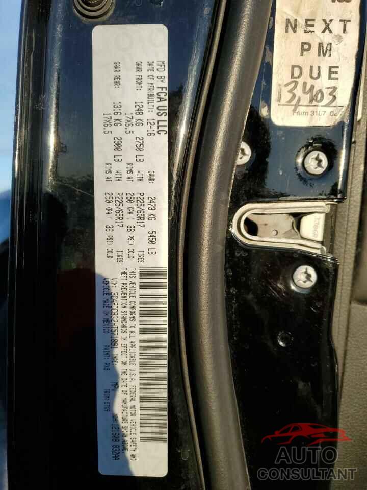DODGE JOURNEY 2017 - 3C4PDCBG2HT571891