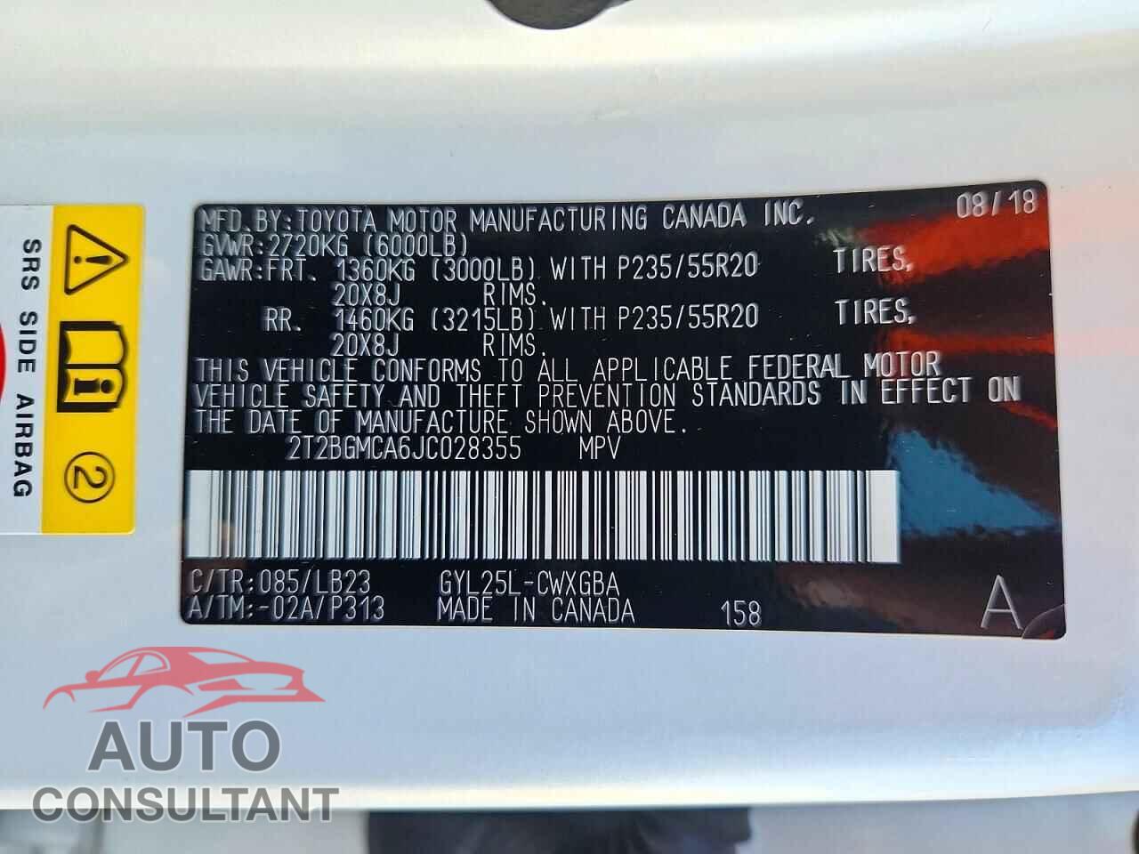 LEXUS RX450 2018 - 2T2BGMCA6JC028355