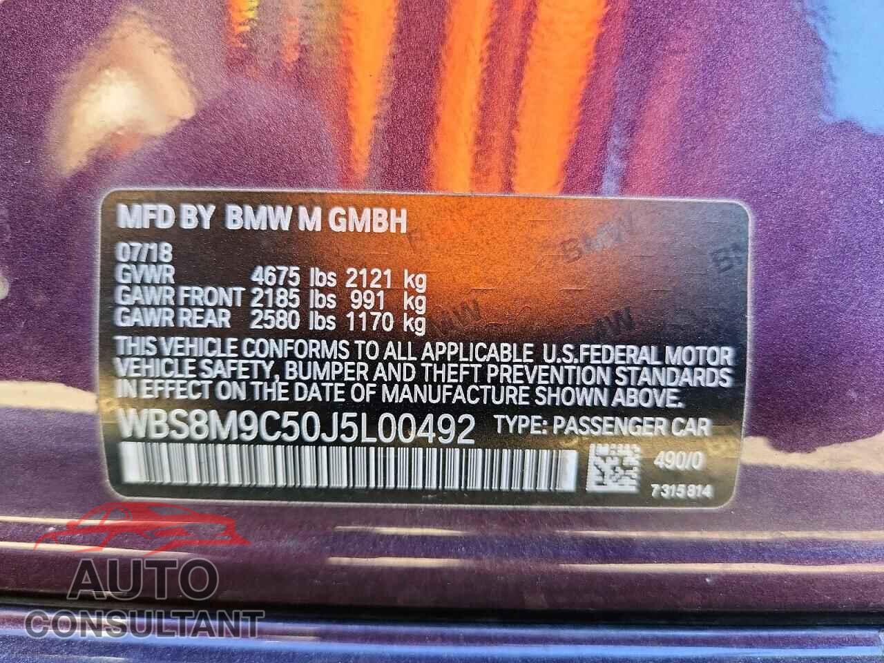 BMW M3 2018 - WBS8M9C50J5L00492