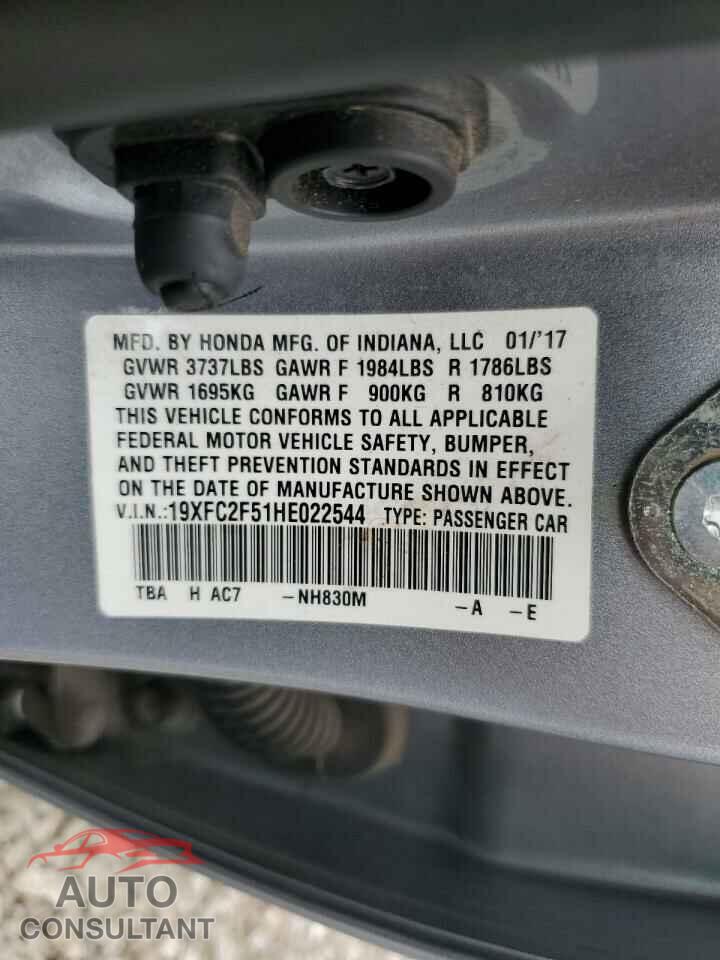 HONDA CIVIC 2017 - 19XFC2F51HE022544