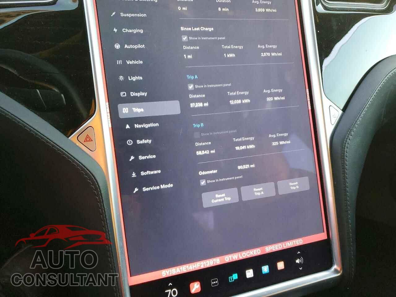 TESLA MODEL S 2017 - 5YJSA1E14HF213978