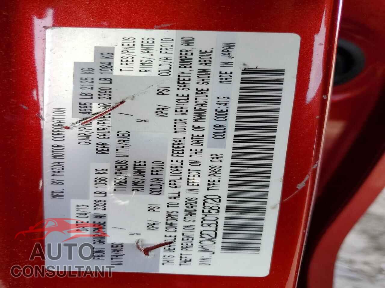 MAZDA 5 2013 - JM1CW2DL8D0158720