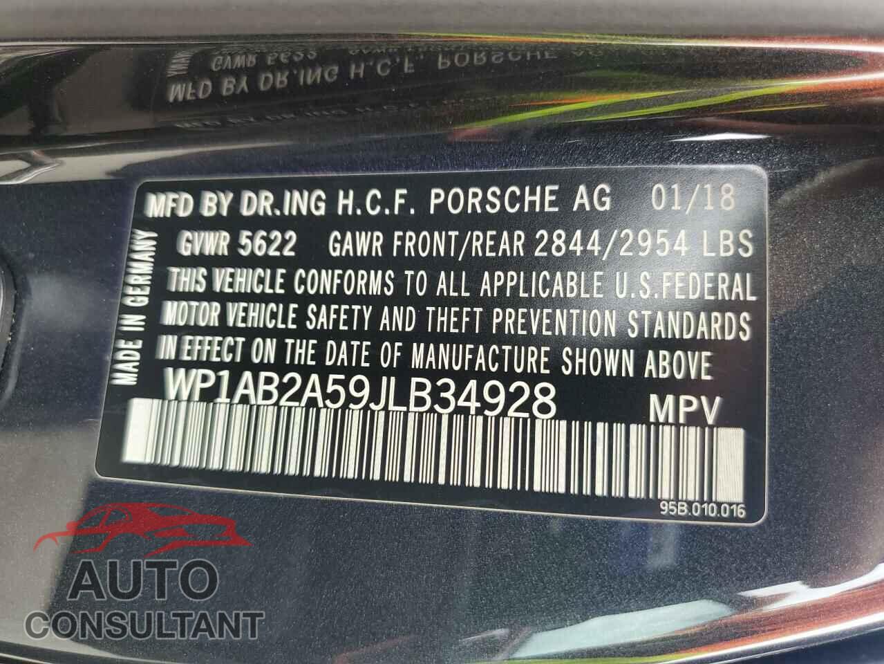 PORSCHE MACAN 2018 - WP1AB2A59JLB34928