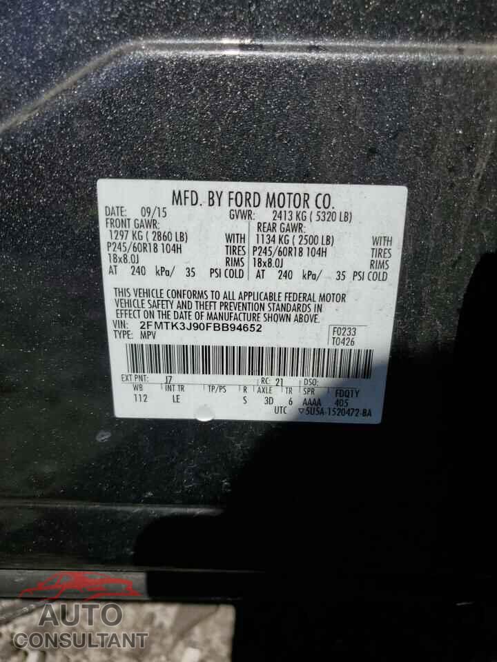 FORD EDGE 2015 - 2FMTK3J90FBB94652