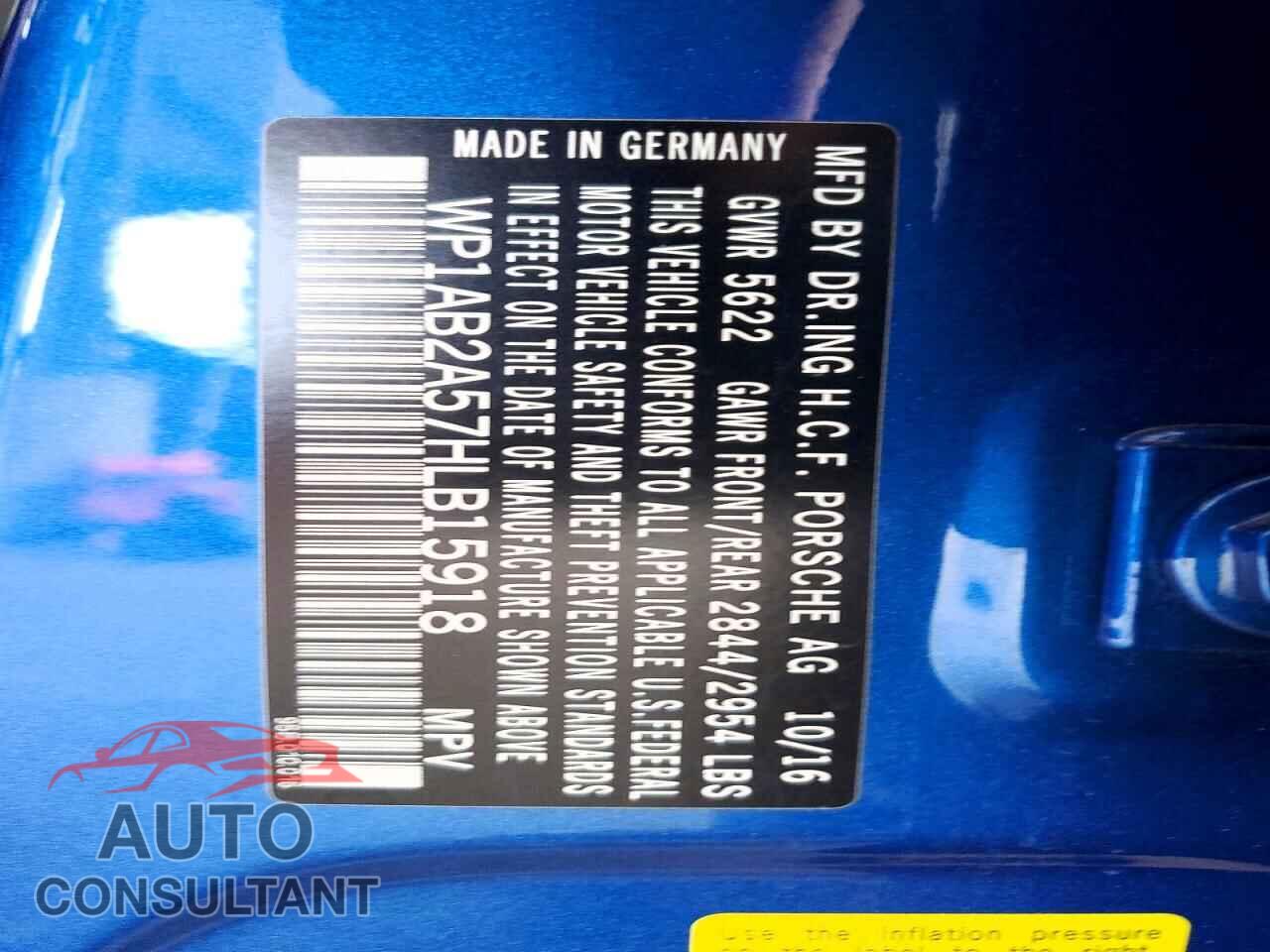 PORSCHE MACAN 2017 - WP1AB2A57HLB15918
