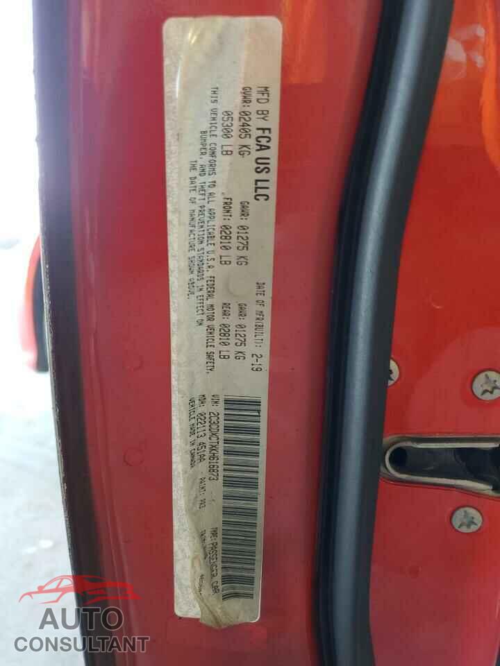 DODGE CHARGER 2019 - 2C3CDXCTXKH616873