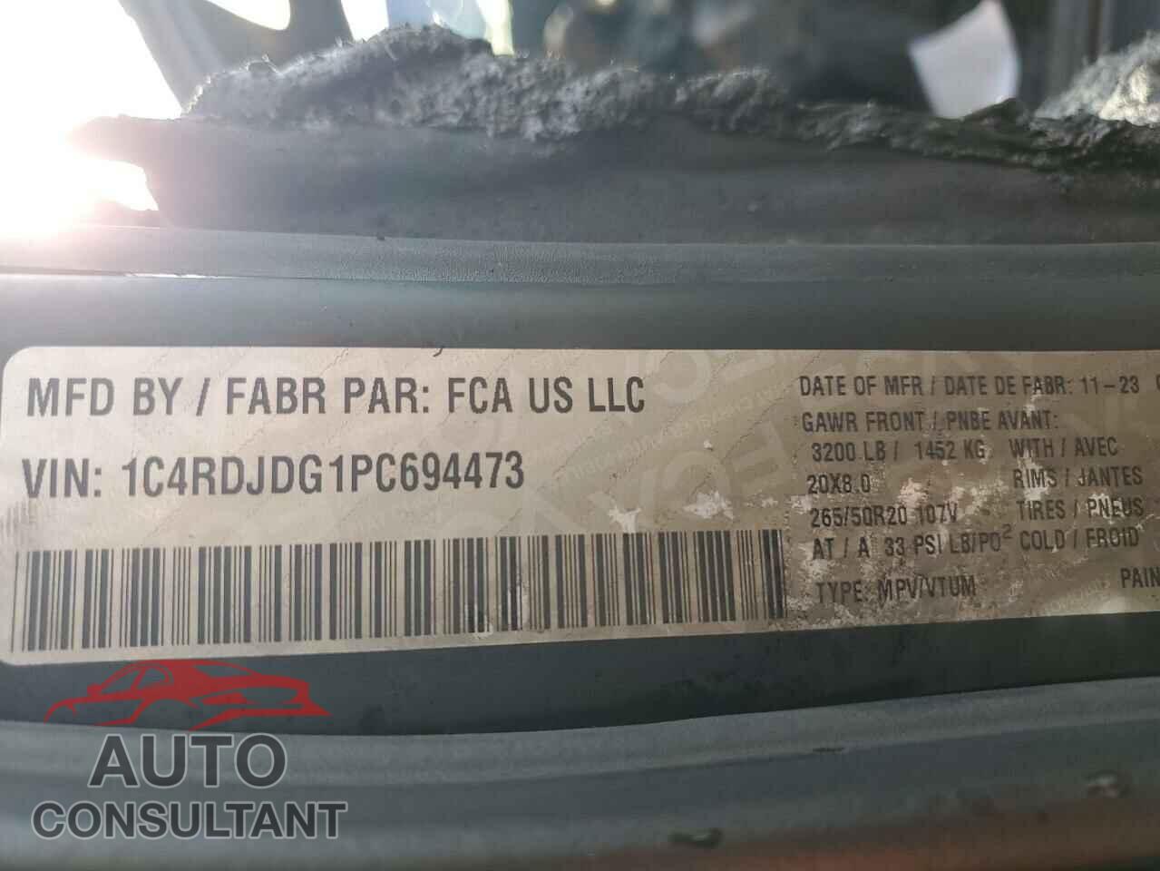 DODGE DURANGO 2023 - 1C4RDJDG1PC694473