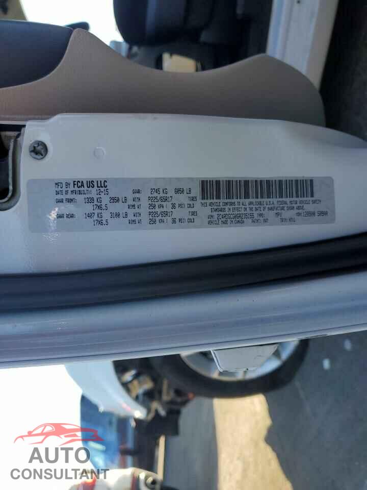 DODGE CARAVAN 2016 - 2C4RDGCG0GR235155