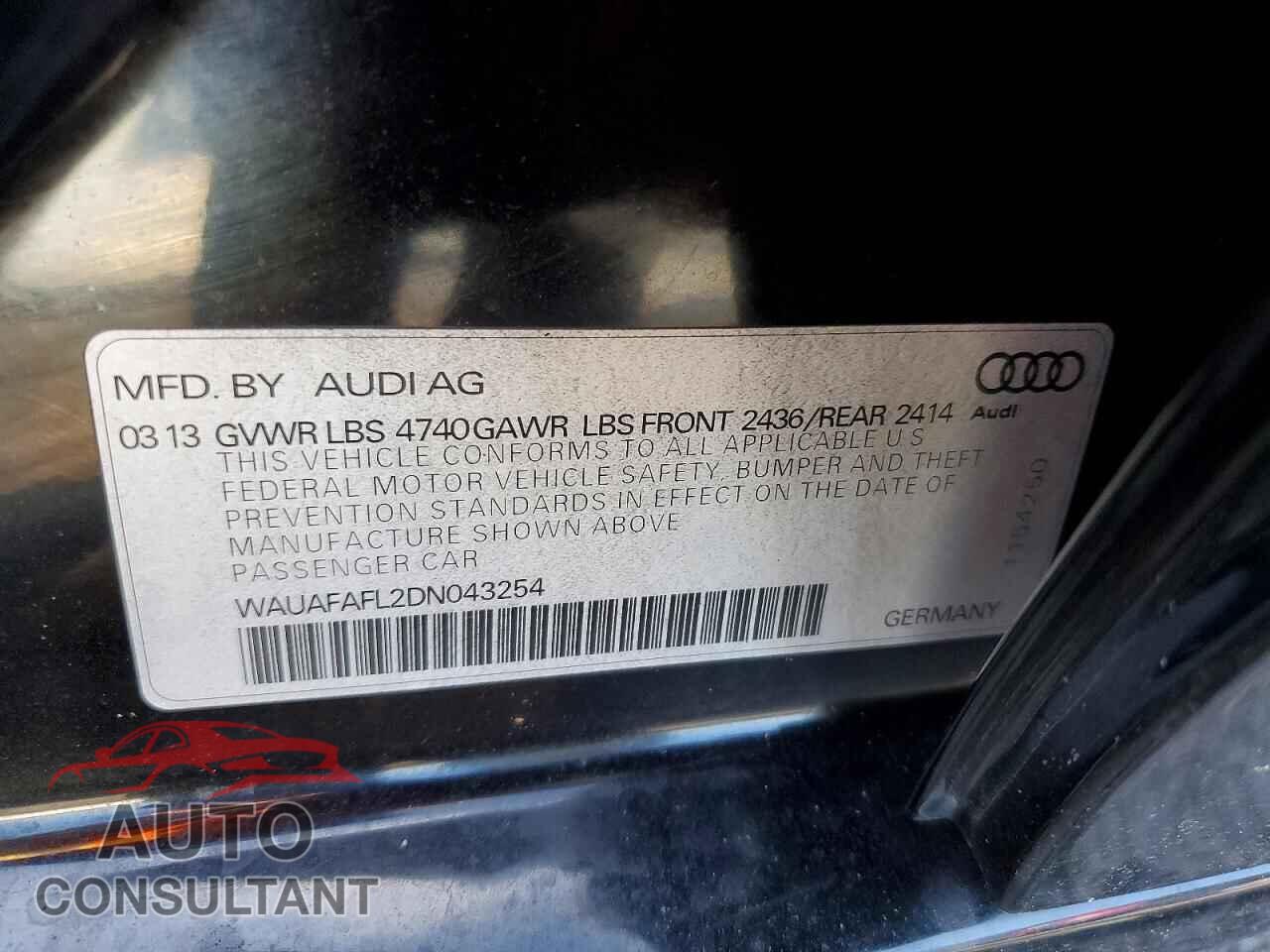 AUDI A4 2013 - WAUAFAFL2DN043254