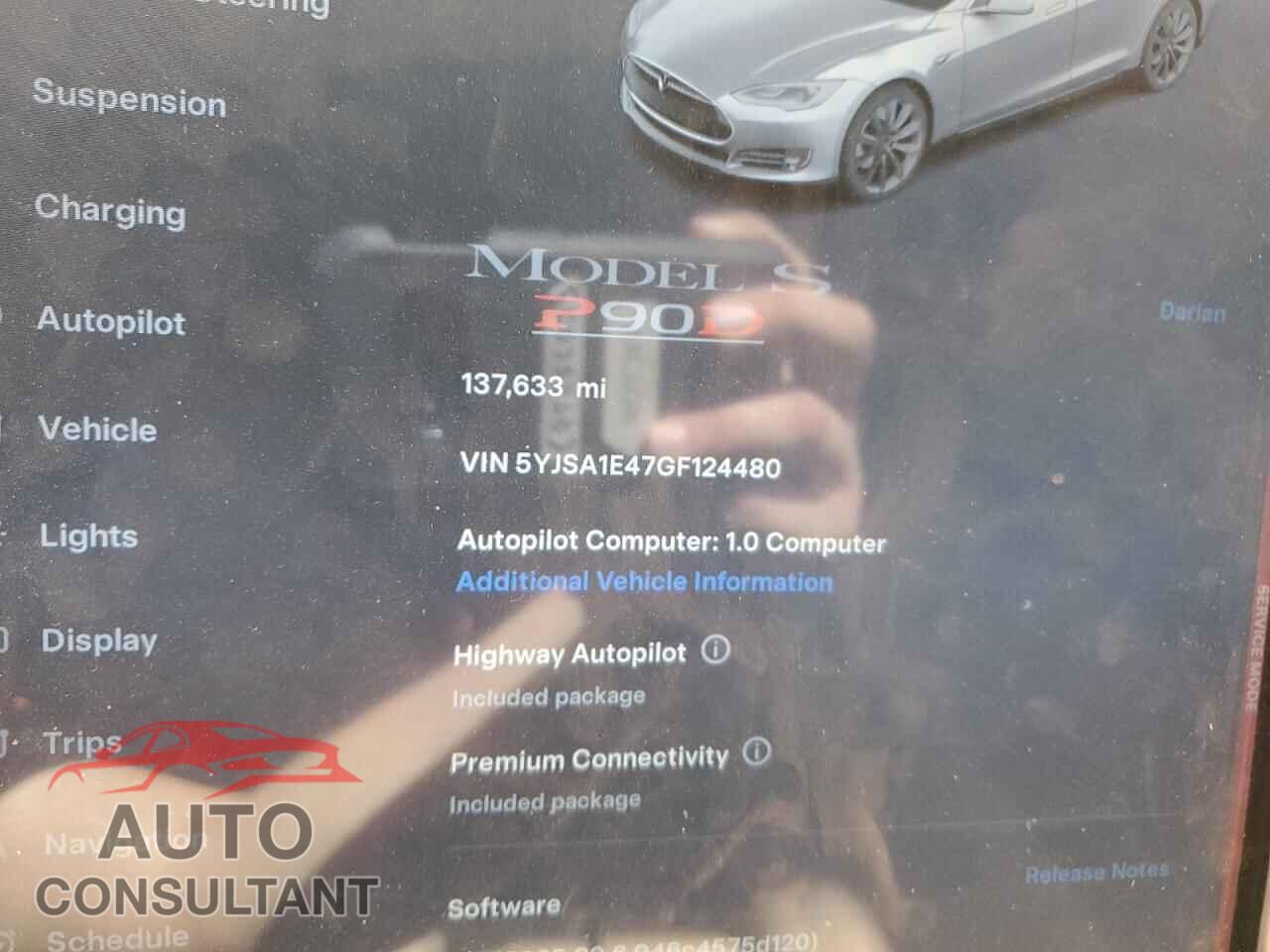 TESLA MODEL S 2016 - 5YJSA1E47GF124480