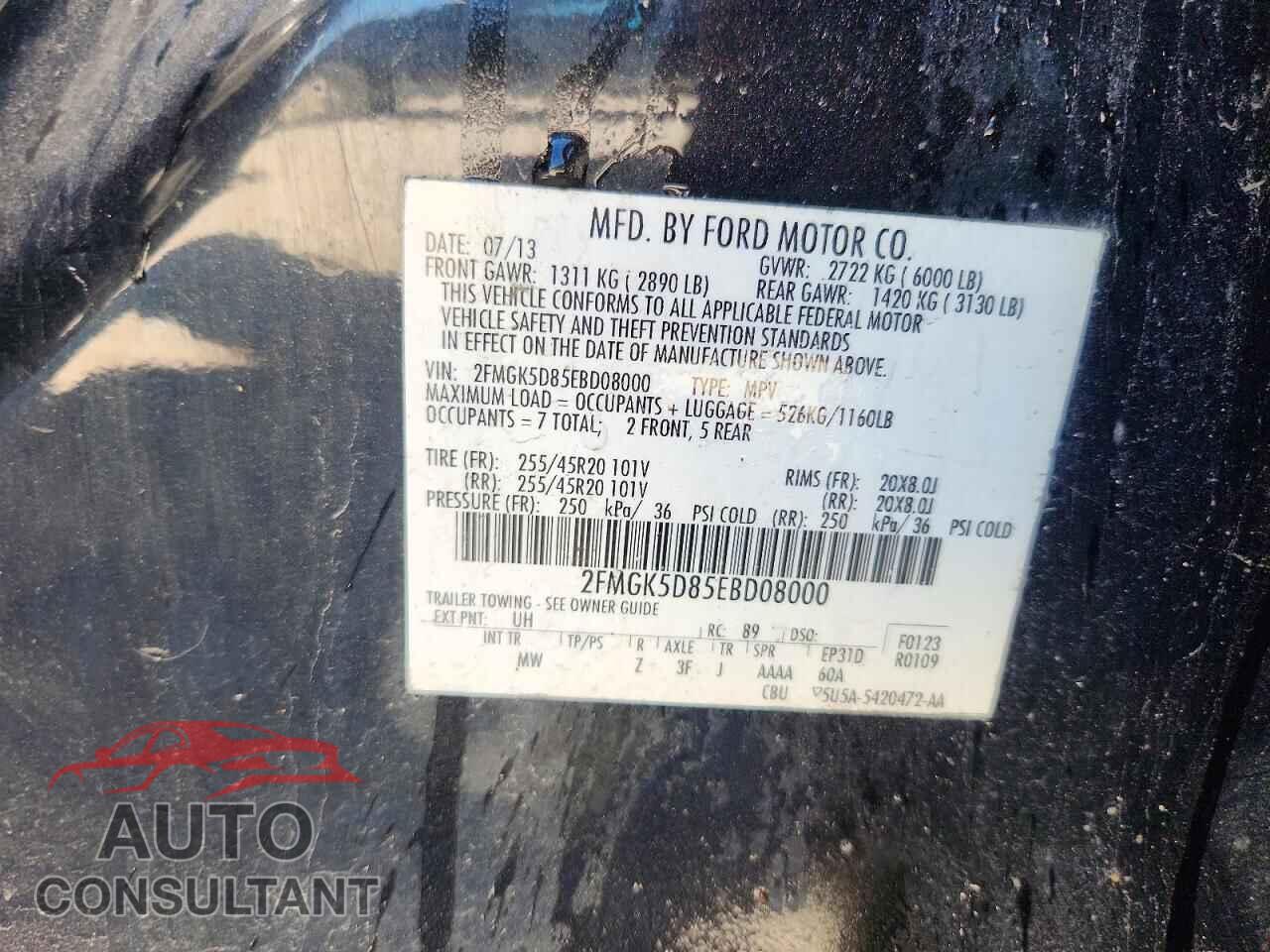 FORD FLEX 2014 - 2FMGK5D85EBD08000