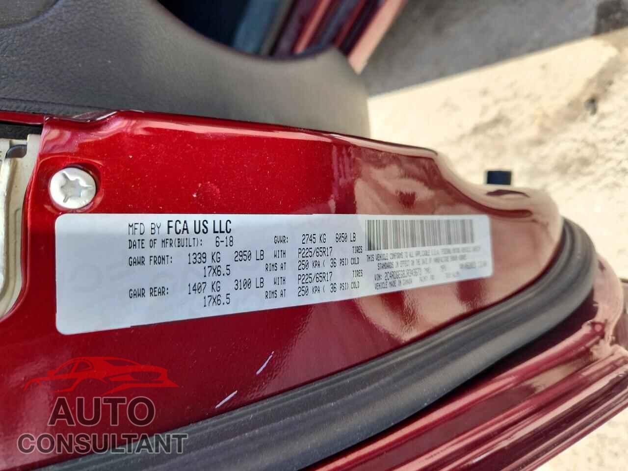 DODGE CARAVAN 2018 - 2C4RDGEG8JR343673