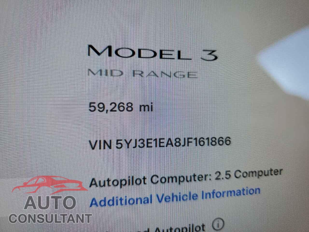 TESLA MODEL 3 2018 - 5YJ3E1EA8JF161866