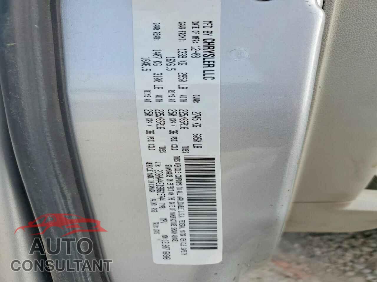 DODGE CARAVAN 2009 - 2D8HN44E19R615744