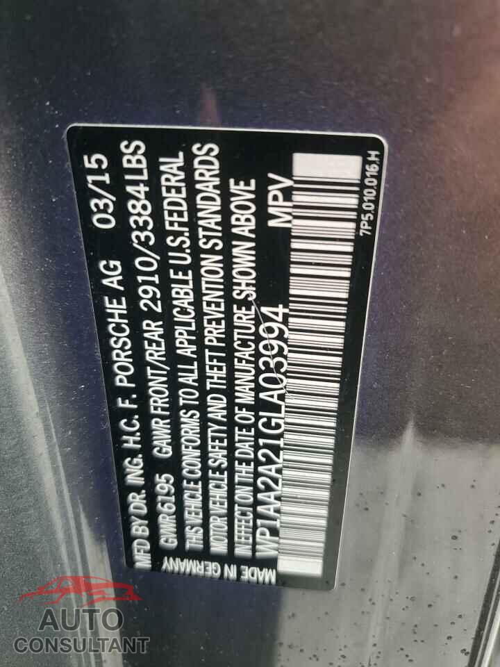 PORSCHE CAYENNE 2016 - WP1AA2A21GLA03994