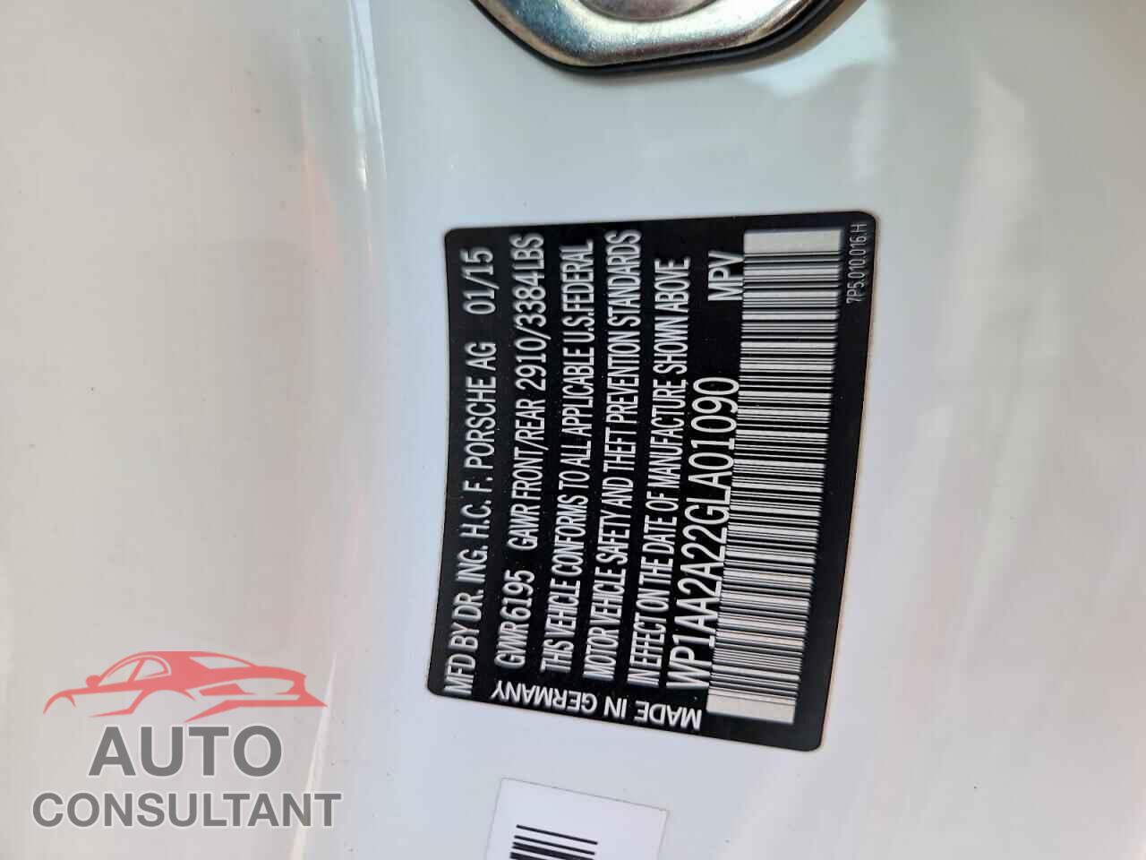 PORSCHE CAYENNE 2016 - WP1AA2A22GLA01090