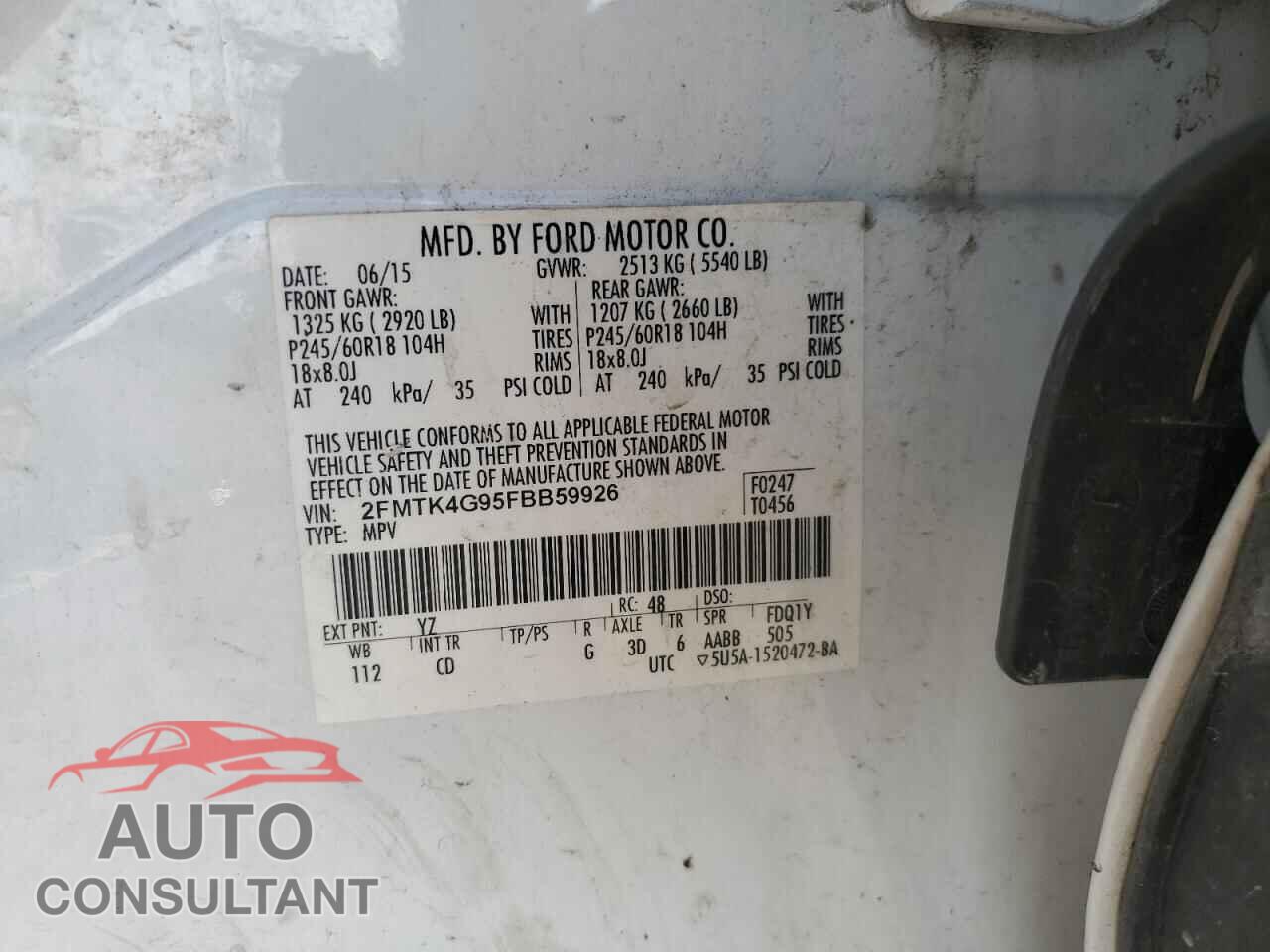 FORD EDGE 2015 - 2FMTK4G95FBB59926