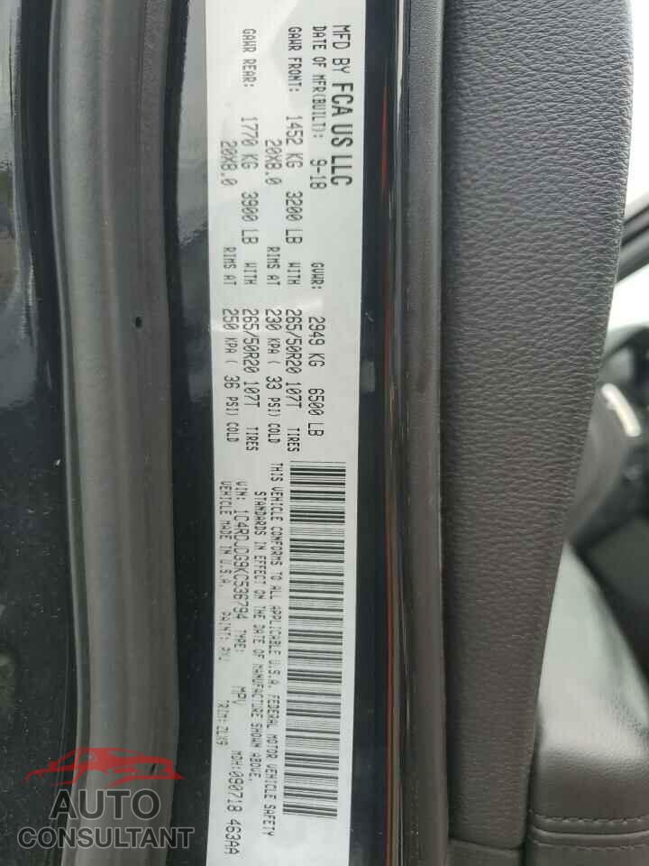 DODGE DURANGO 2019 - 1C4RDJDG9KC536794