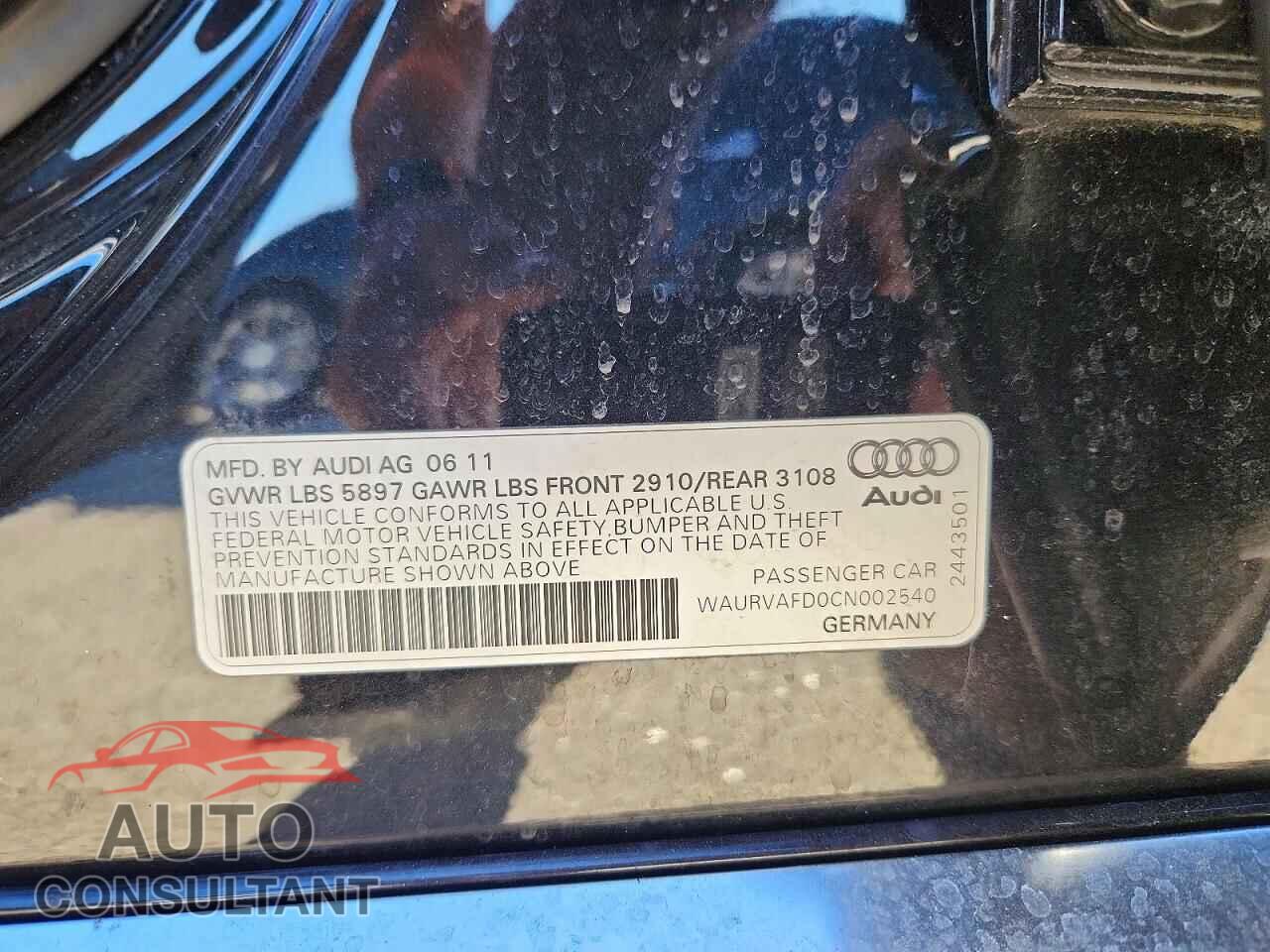 AUDI A8 2012 - WAURVAFD0CN002540