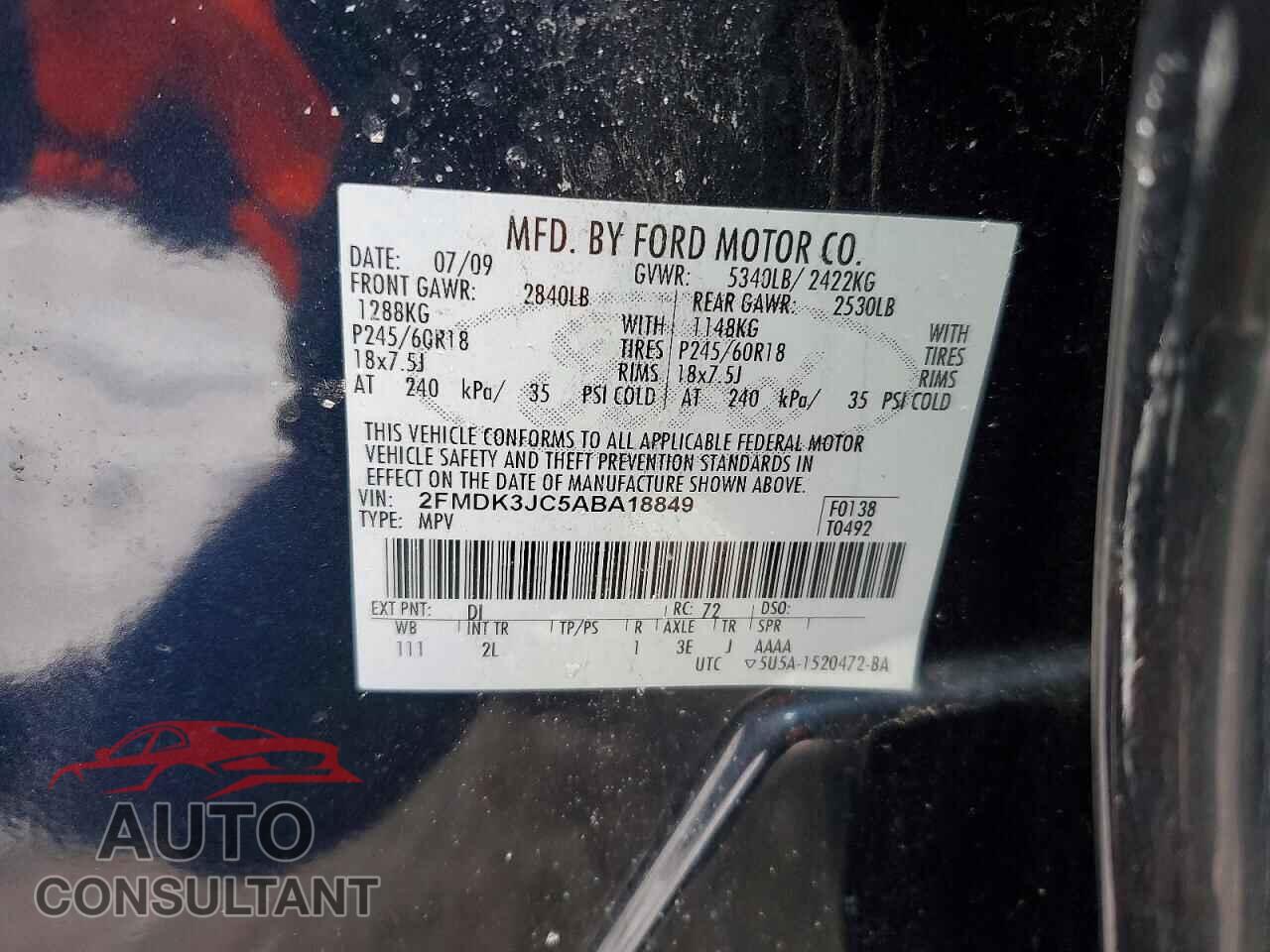 FORD EDGE 2010 - 2FMDK3JC5ABA18849