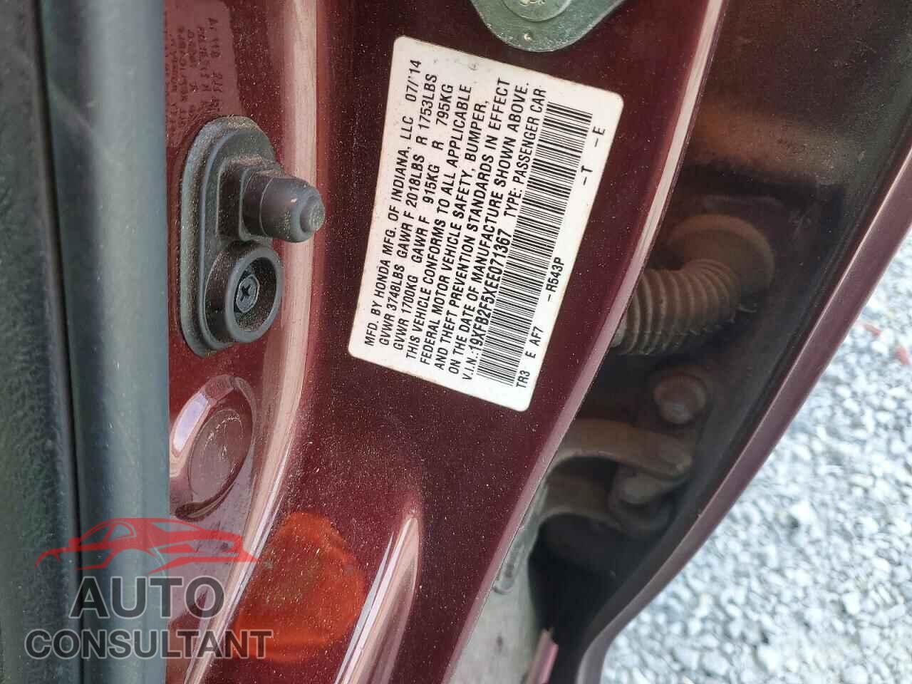 HONDA CIVIC 2014 - 19XFB2F5XEE071367