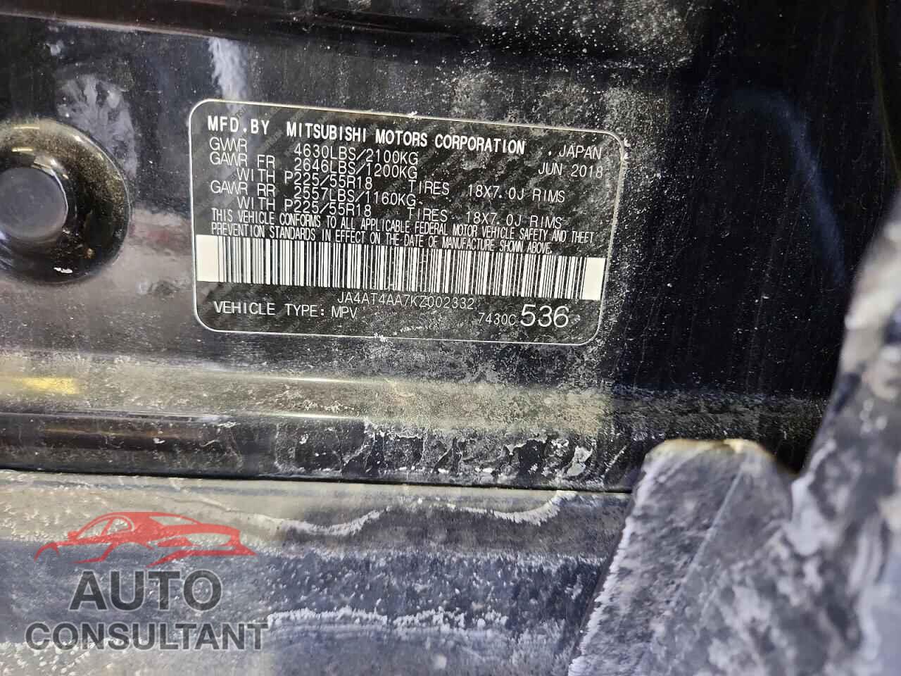 MITSUBISHI ECLIPSE 2019 - JA4AT4AA7KZ002332