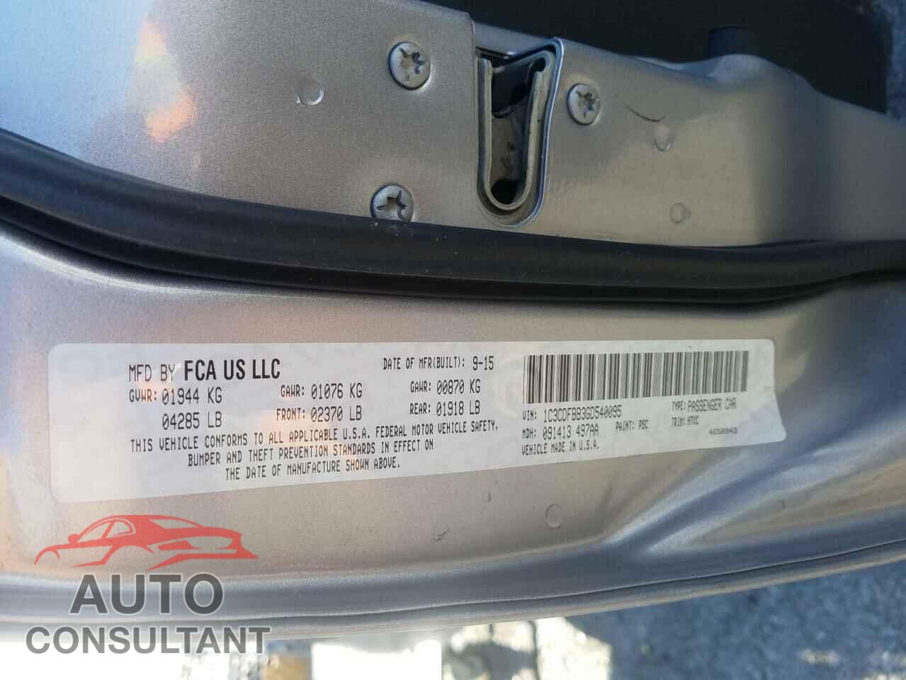 DODGE DART 2016 - 1C3CDFBB3GD540095
