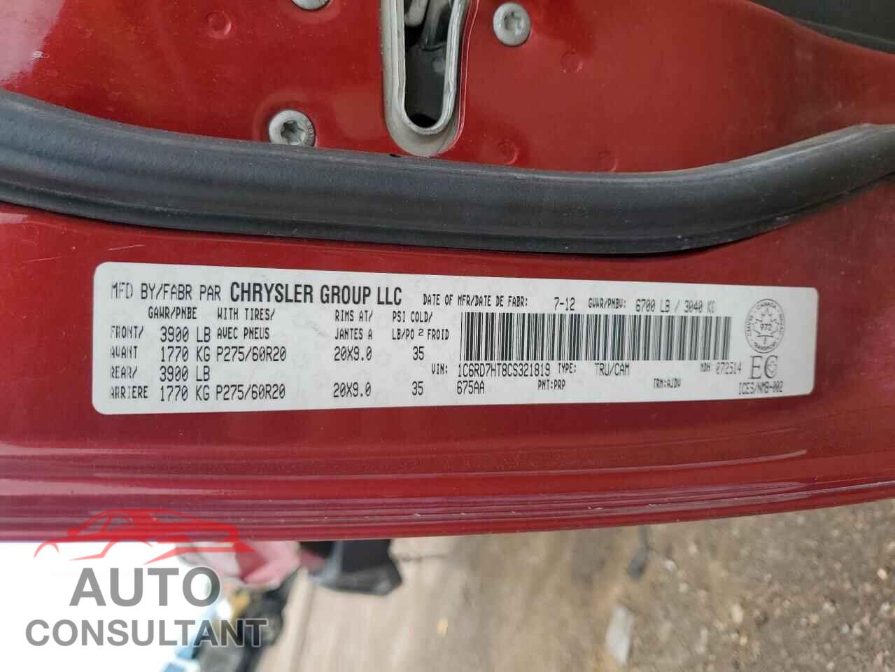 DODGE RAM 1500 2012 - 1C6RD7HT8CS321819