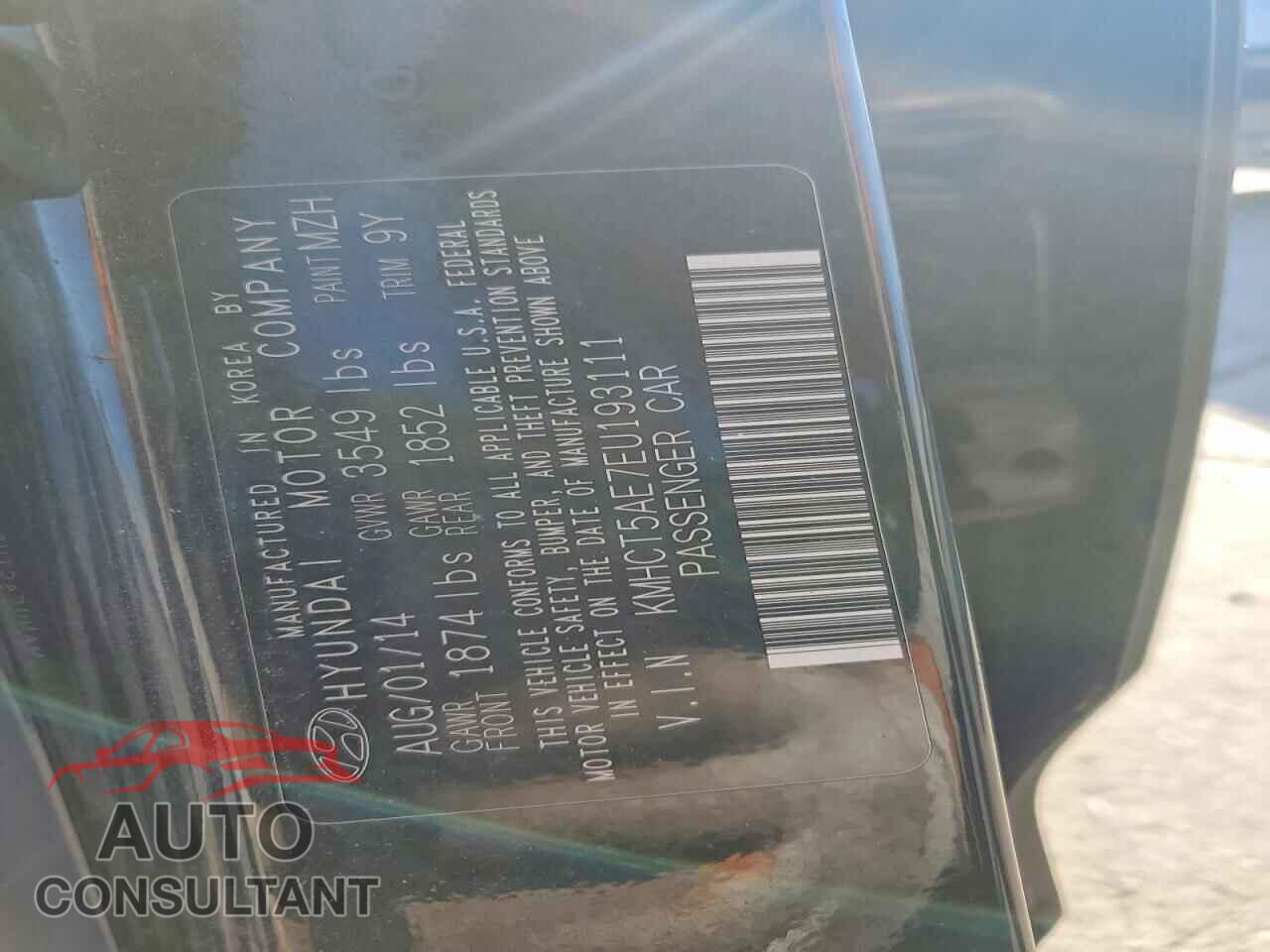 HYUNDAI ACCENT 2014 - KMHCT5AE7EU193111