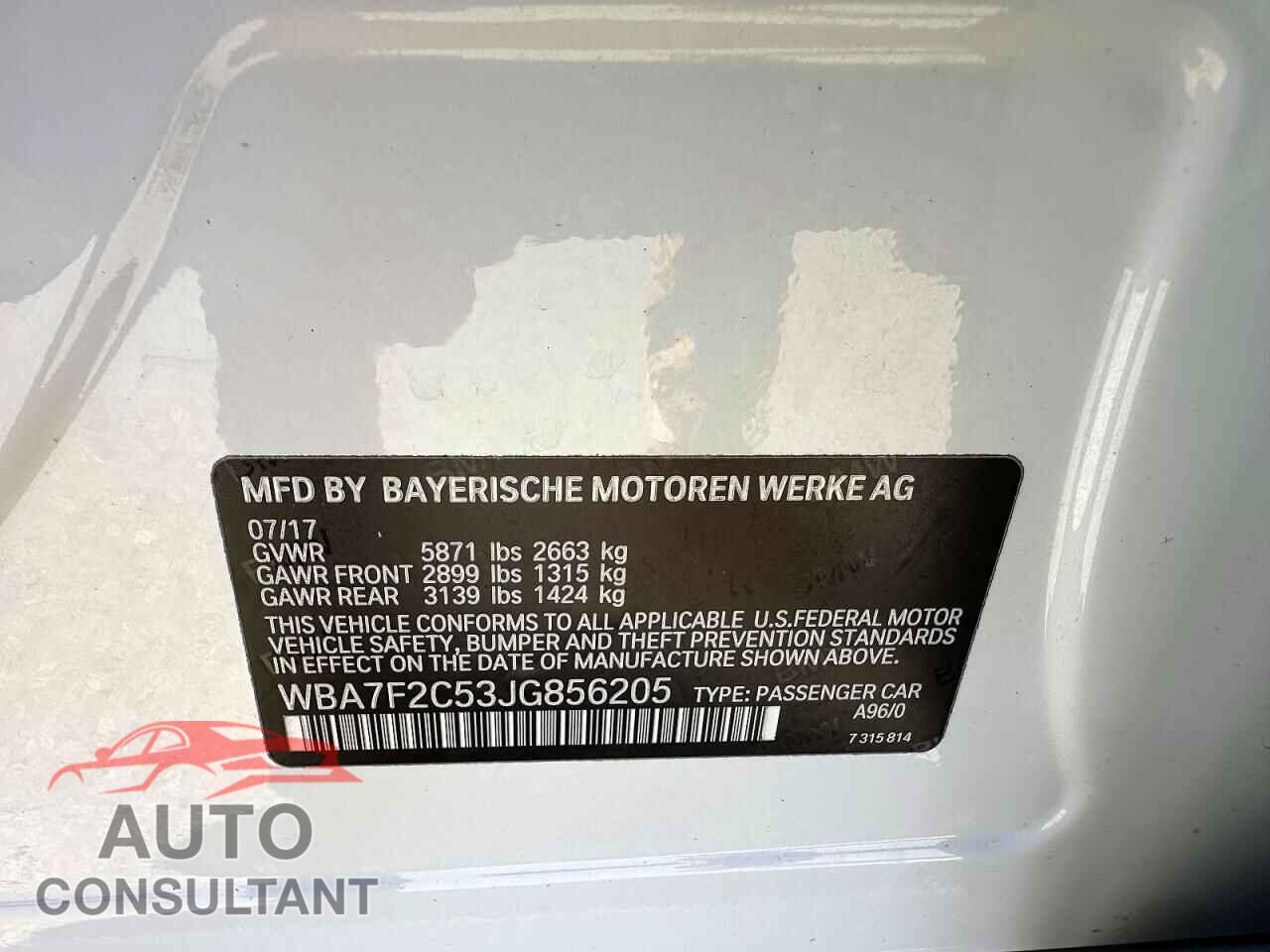 BMW 7 SERIES 2018 - WBA7F2C53JG856205