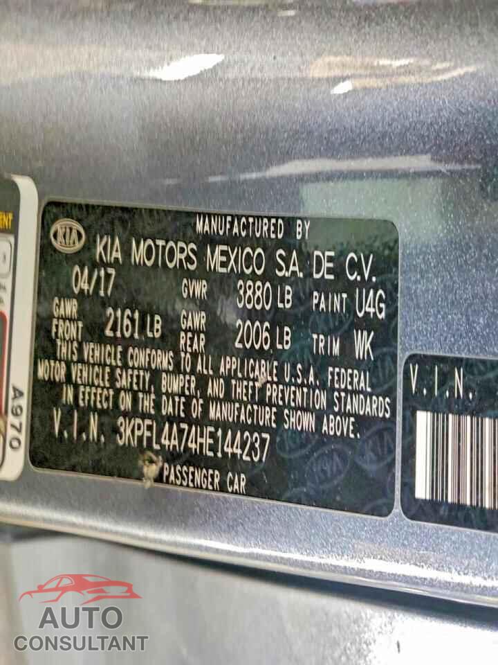 KIA FORTE 2017 - 3KPFL4A74HE144237