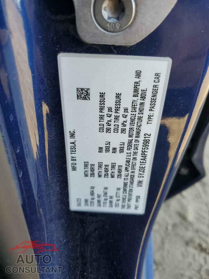 TESLA MODEL 3 2023 - 5YJ3E1EA4PF599812