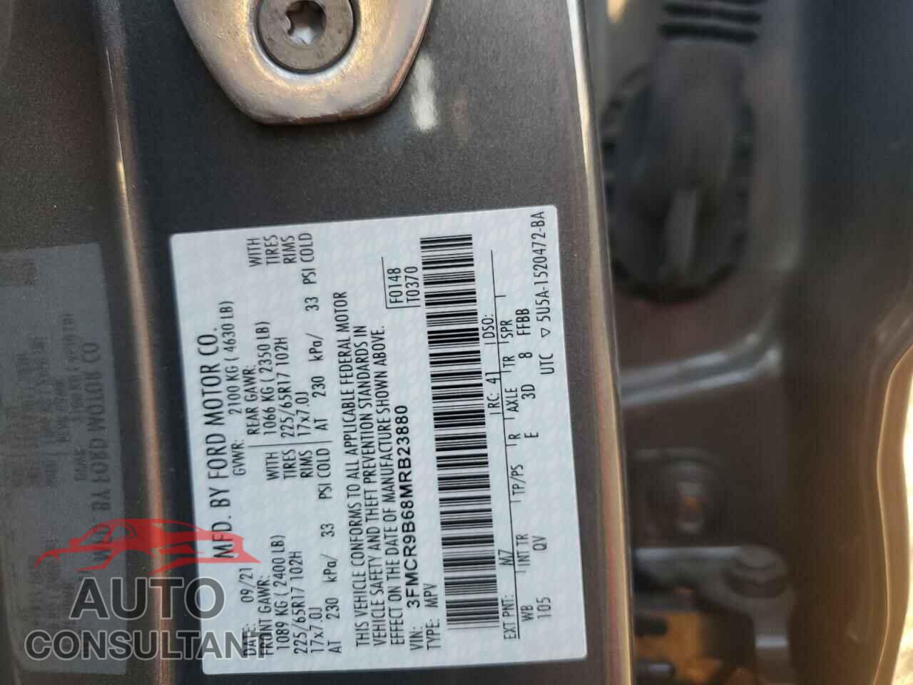 FORD BRONCO 2021 - 3FMCR9B68MRB23880