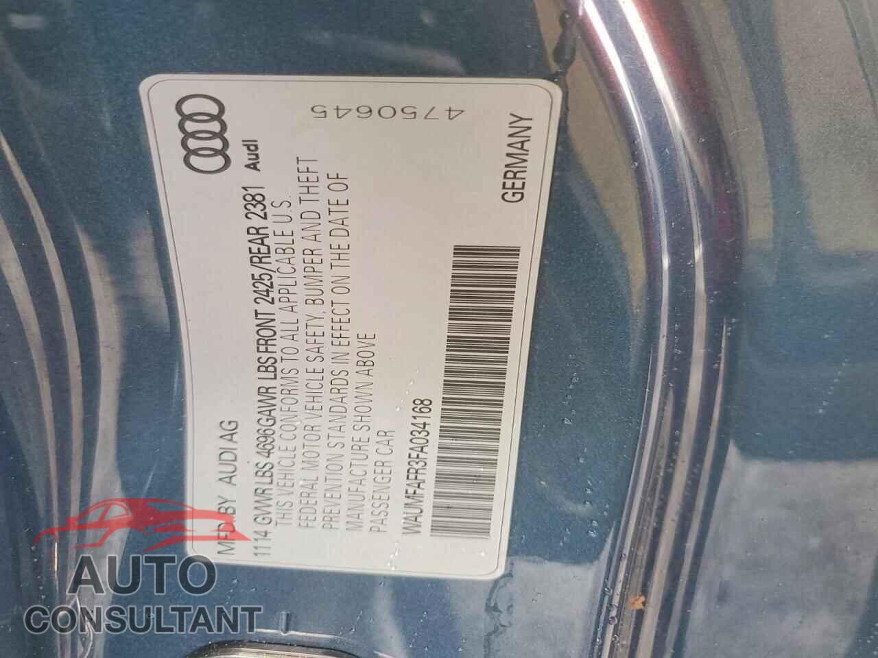 AUDI A5 2015 - WAUMFAFR3FA034168